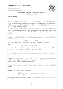 Zusatzunterlagen zur Vorlesung Analysis II