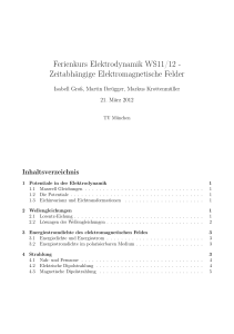 Ferienkurs Elektrodynamik WS11/12