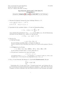 Algorithmische Mathematik I (WS 2016/17) ¨Ubungsblatt 9