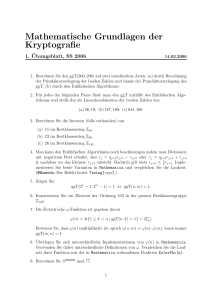 Mathematische Grundlagen der Kryptografie
