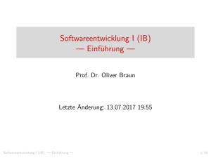 Softwareentwicklung I (IB) — Einführung