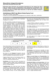 Wesentliche Anlegerinformationen (KIID)