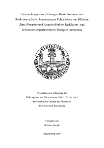 und Reaktionsverhalten homoatomarer Polyanionen von Silicium