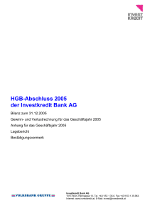 HGB-Abschluss 2005 der Investkredit Bank AG