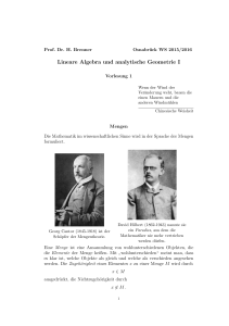 Lineare Algebra und analytische Geometrie I