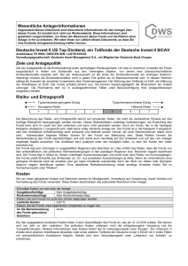 Wesentliche Anlegerinformationen Deutsche Invest II US Top