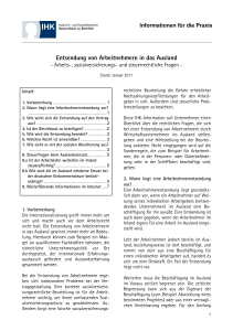 Entsendung von Arbeitnehmern in das Ausland