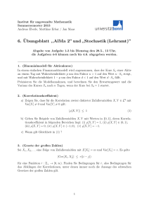 6. ¨Ubungsblatt ,,AlMa 2”und,,Stochastik(Lehramt)”