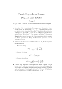 Theorie Ungeordneter Systeme Prof. Dr. Igor Sokolov