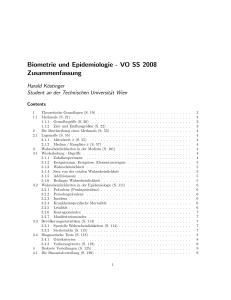 Biometrie und Epidemiologie - VO SS 2008 Zusammenfassung