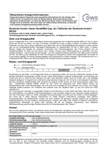 Wesentliche Anlegerinformationen Deutsche Invest I Asian