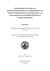 Untersuchungen zum Einfluss von Darmfermentationsprodukten auf