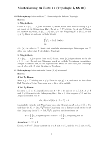 Musterlösung zu Blatt 11 (Topologie I, SS 03)