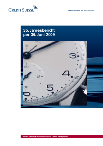 35. Jahresbericht per 30. Juni 2009