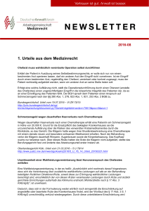 1. Urteile aus dem Medizinrecht - Arbeitsgemeinschaft Medizinrecht