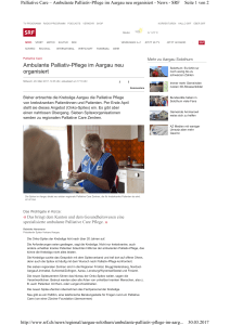 SRF - "Ambulante Palliativ-Pflege im Aargau neu organisiert"