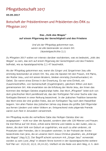 Pfingstbotschaft 2017