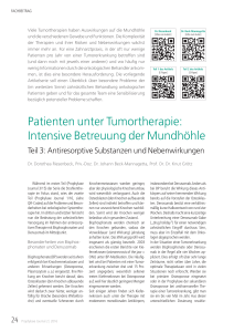 Patienten unter Tumortherapie: Intensive Betreuung