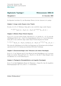 Algebraische Topologie I Wintersemester 2009/10