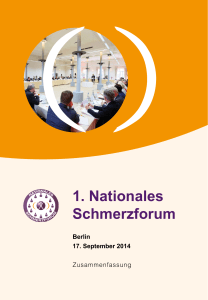 1. Nationales Schmerzforum - IDW