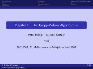 Der Propp-Wilson Algorithmus - TUM - Zentrum Mathematik