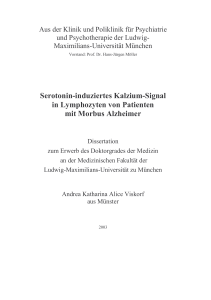 Serotonin-induziertes Kalzium-Signal in Lymphozyten von Patienten