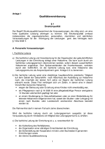 Anlage 1 des Geburtshausvertrages - Qualitätsvereinbarung