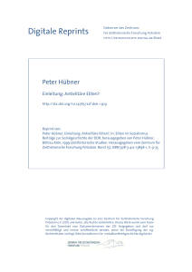 Peter Hübner, Einleitung: Antielitäre Eliten?