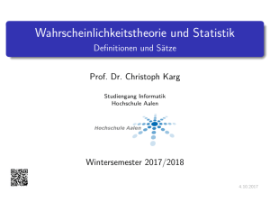 Wahrscheinlichkeitstheorie und Statistik