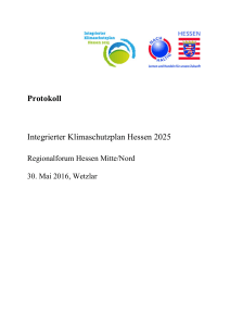 Protokoll Integrierter Klimaschutzplan Hessen 2025