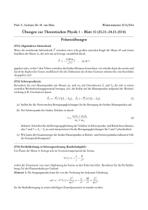 Übungen zur Theoretischen Physik 1 – Blatt 10 (20.01.
