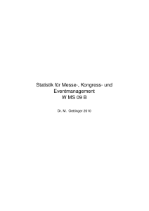 Statistik für Messe-, Kongress- und Eventmanagement W MS 09 B