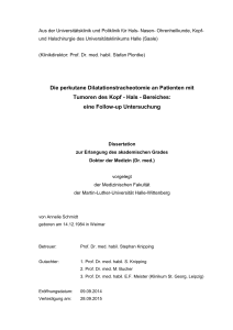 Die perkutane Dilatationstracheotomie an Patienten mit Tumoren