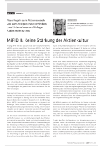 MiFID II: Keine Stärkung der Aktienkultur