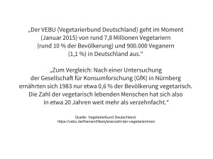 Der VEBU (Vegetarierbund Deutschland) geht