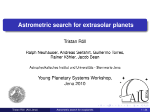 Astrometric search for extrasolar planets