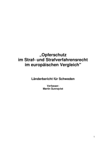 „Opferschutz im Straf- und Strafverfahrensrecht im europäischen