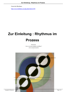 Zur Einleitung : Rhythmus im Prozess