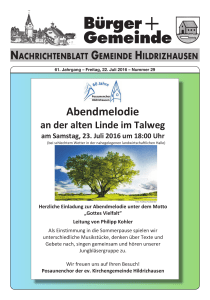 Bürger Gemeinde NACHRICHTENBLATT GEMEINDE