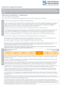 Wesentliche Anlegerinformationen AM Fortune