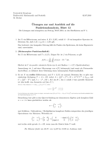 ¨Ubungen zur und Ausblick auf die Funktionalanalysis, Blatt 12