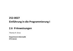 252-0027 Einführung in die Programmierung I 2.6 if