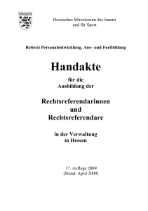 Handakte - Rechtsreferendaren am Landgericht Wiesbaden