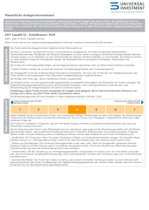 Wesentliche Anlegerinformationen ART CapaMi UI - V