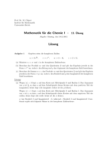 Mathematik für die Chemie I – 13. ¨Ubung Lösung