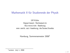 Mathematik II für Studierende der Physik