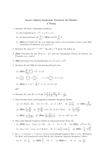 Lineare Algebra/Analytische Geometrie für Physiker