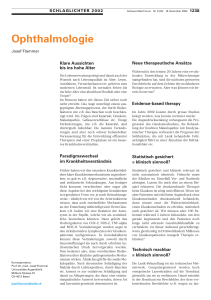 Ophthalmologie 2002 - Swiss Medical Forum