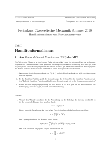Ferienkurs Theoretische Mechanik Sommer 2010 - TUM