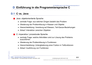 D Einführung in die Programmiersprache C